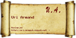 Uri Armand névjegykártya